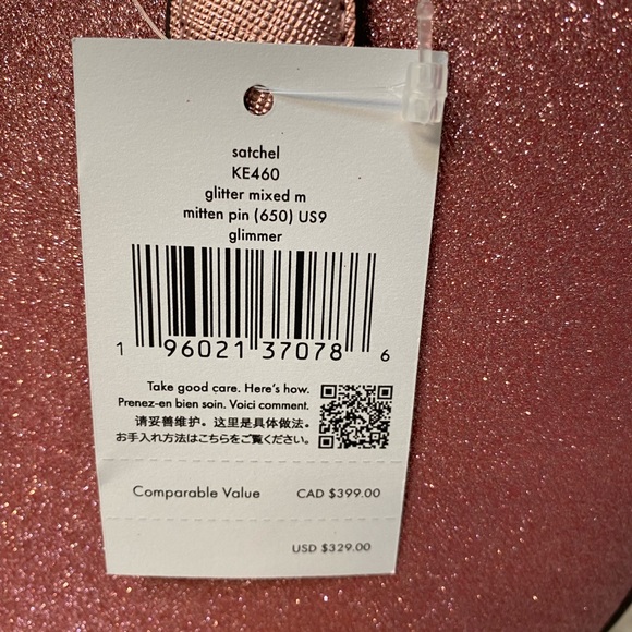 NWT RETAIL $329 KATE SPADE GLIMMER SATCHEL CROSSBODY Mitten Pink - Picture 5 of 10